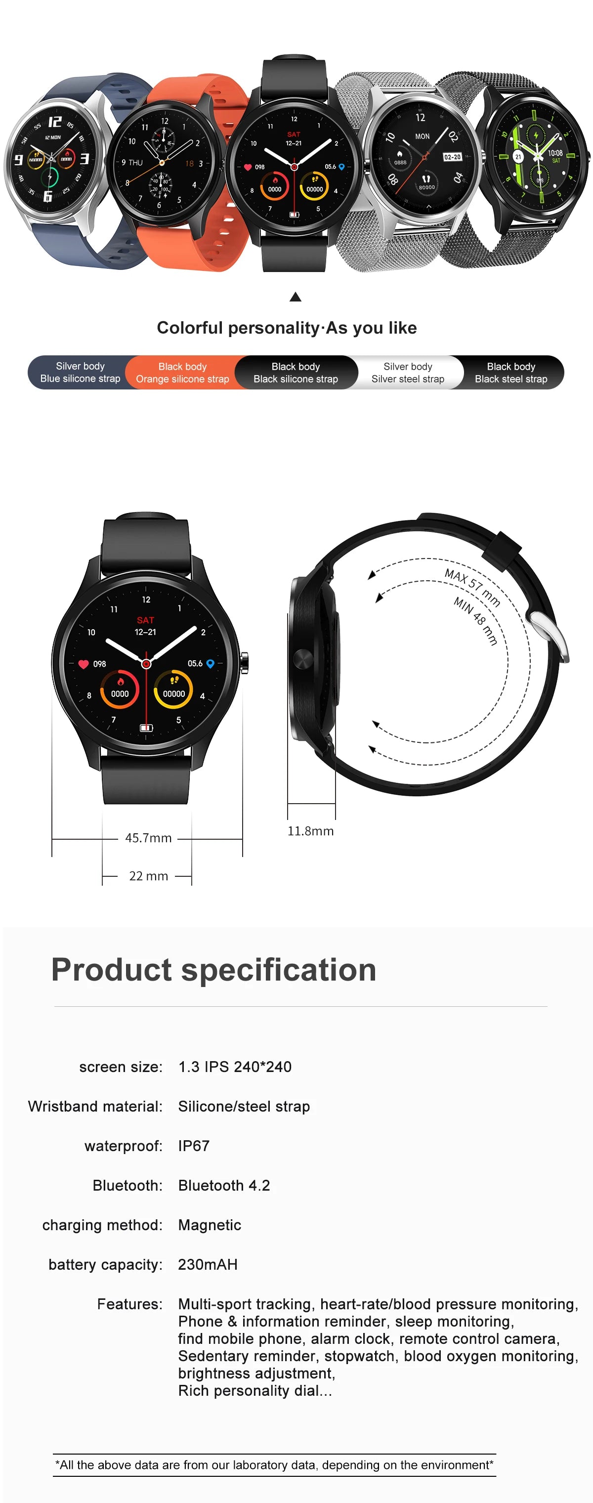 Zordai DT55 Smart Watch Men 2024 Sports Bracelet Men For Xiao Heart Rate Sport Fitness Waterproof SmartWatch For IOS Android