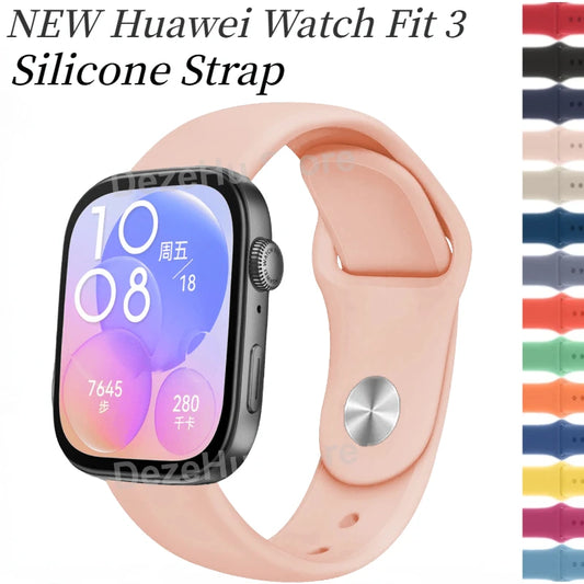 Soft Silicone Strap For Huawei Watch Fit 3 Band Smartwatch Sports Bracelet Wristband Belt Huawei Watch Fit 3 Correa Accessories