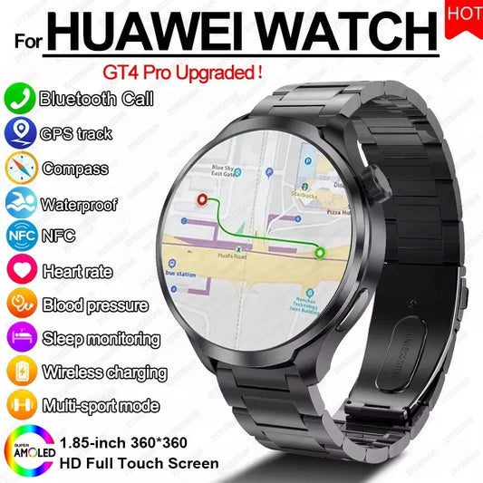 2024 New For HUAWEI Sports Waterproof Smart Bracelet Men Watch GPS NFC Compass 1.85 inch AMOLED Screen Bluetooth Call Smartwatch