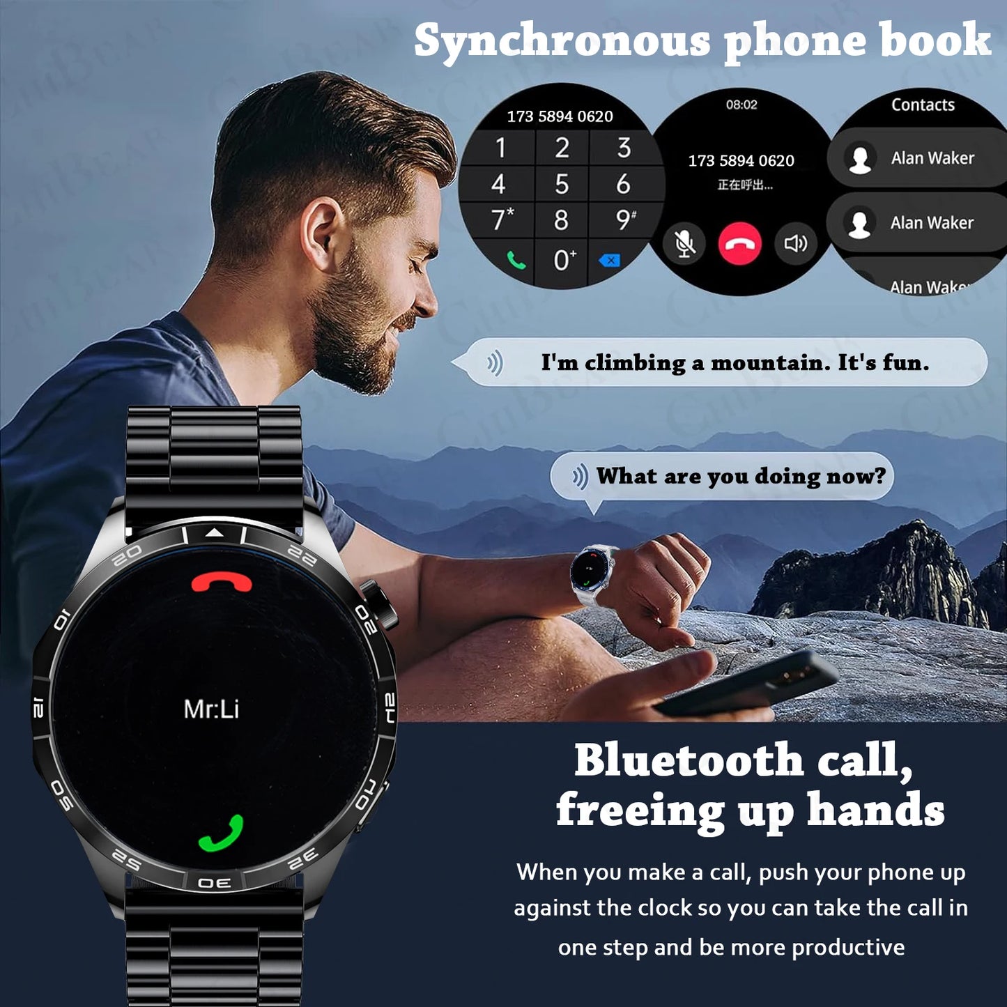 GPS Motion Tracking Men Smartwatch AMOLED 466*466 HD Screen Health Monitoring Bluetooth Call Waterproof Smart Watch Men 2024 New