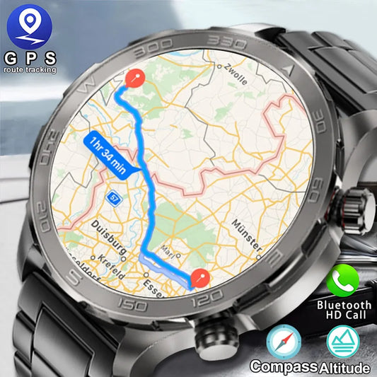 2024 New GPS Sports Smartwatch Men Suitable For Android 1.53 AMOLED Screen Heart Rate Monitor NFC IP68 Waterproof Bluetooth Call