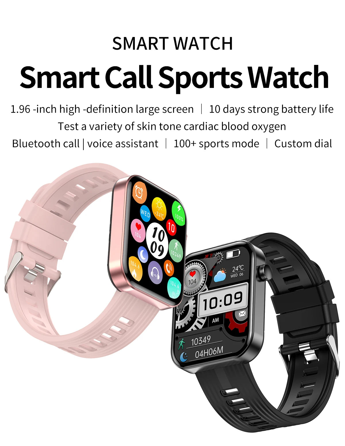 LIGE 2024 Newest 1.96'' HD Screen Smart Watches Women Smart Bracelet Ladies Bluetooth Call Fitness Watch Female Sport Wristwatch