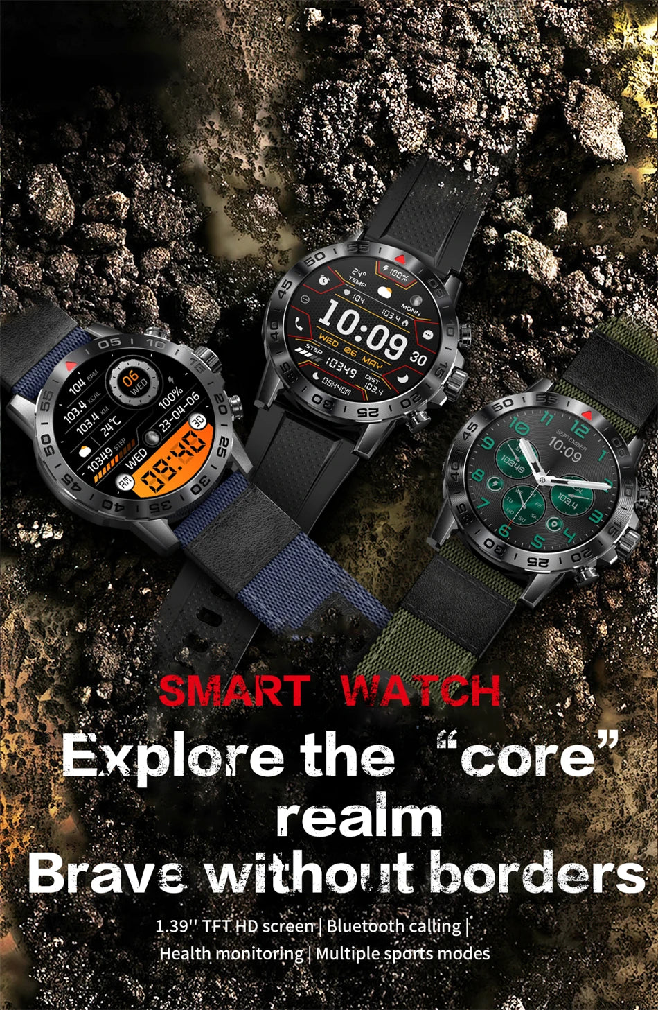 2024 New Bluetooth Call Smart Watch Men Heart Rate Sports Fitness Tracker Watches IP67 Waterproof Smartwatch Man For Android IOS