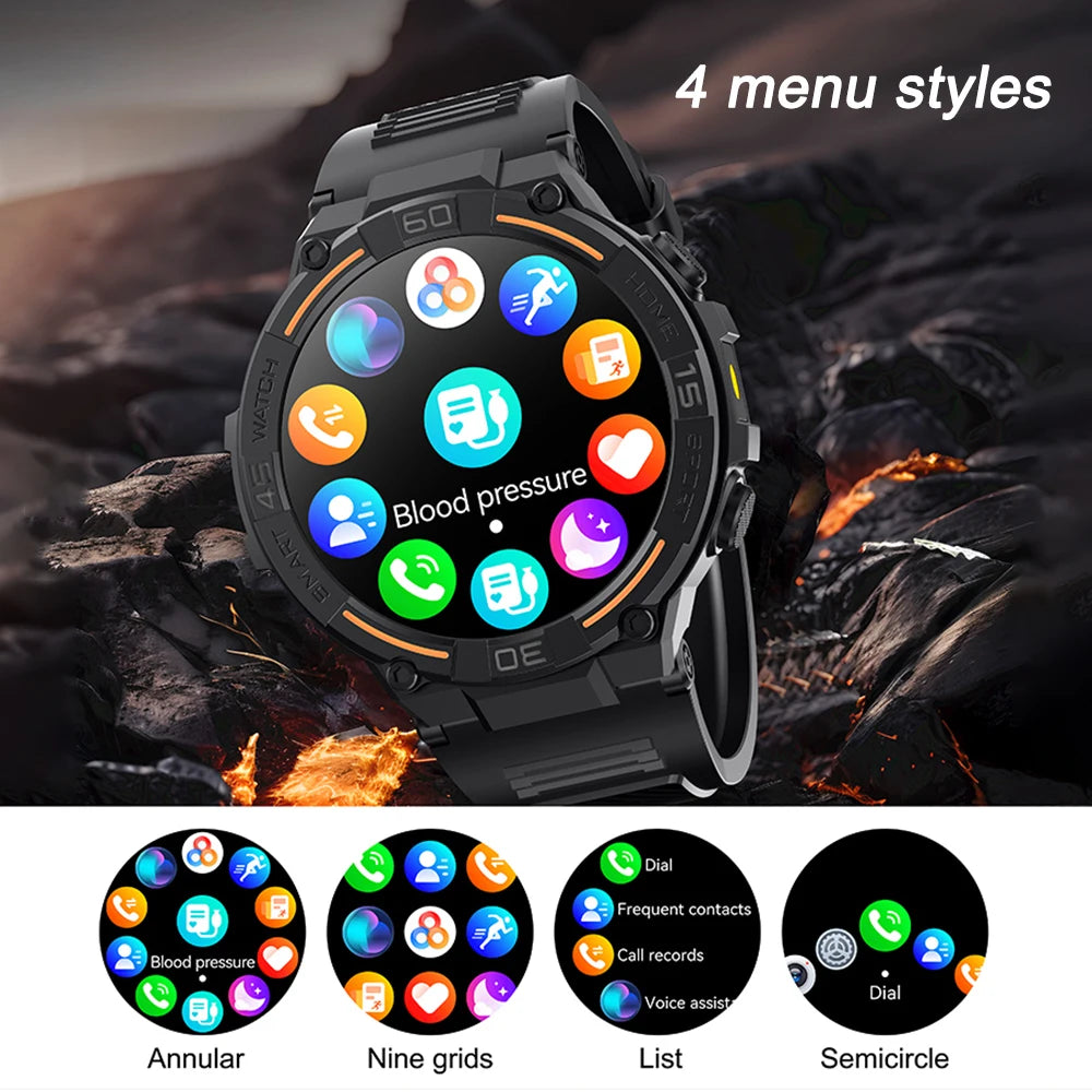 Sports Smart Watch Men 360*360 HD Display Heart Rate Fitness Tracker Waterproof Bluetooth Call Smartwatch 2024