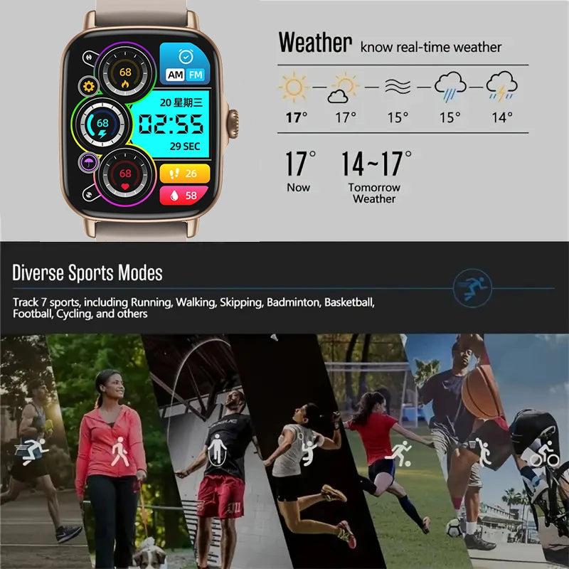 LEFYR AW18 Women Smartwatch Smart Watch Connect Man 2024 Connected Watch Copy Brand Fitness Bluetooth Call AI Voice Custom Dial