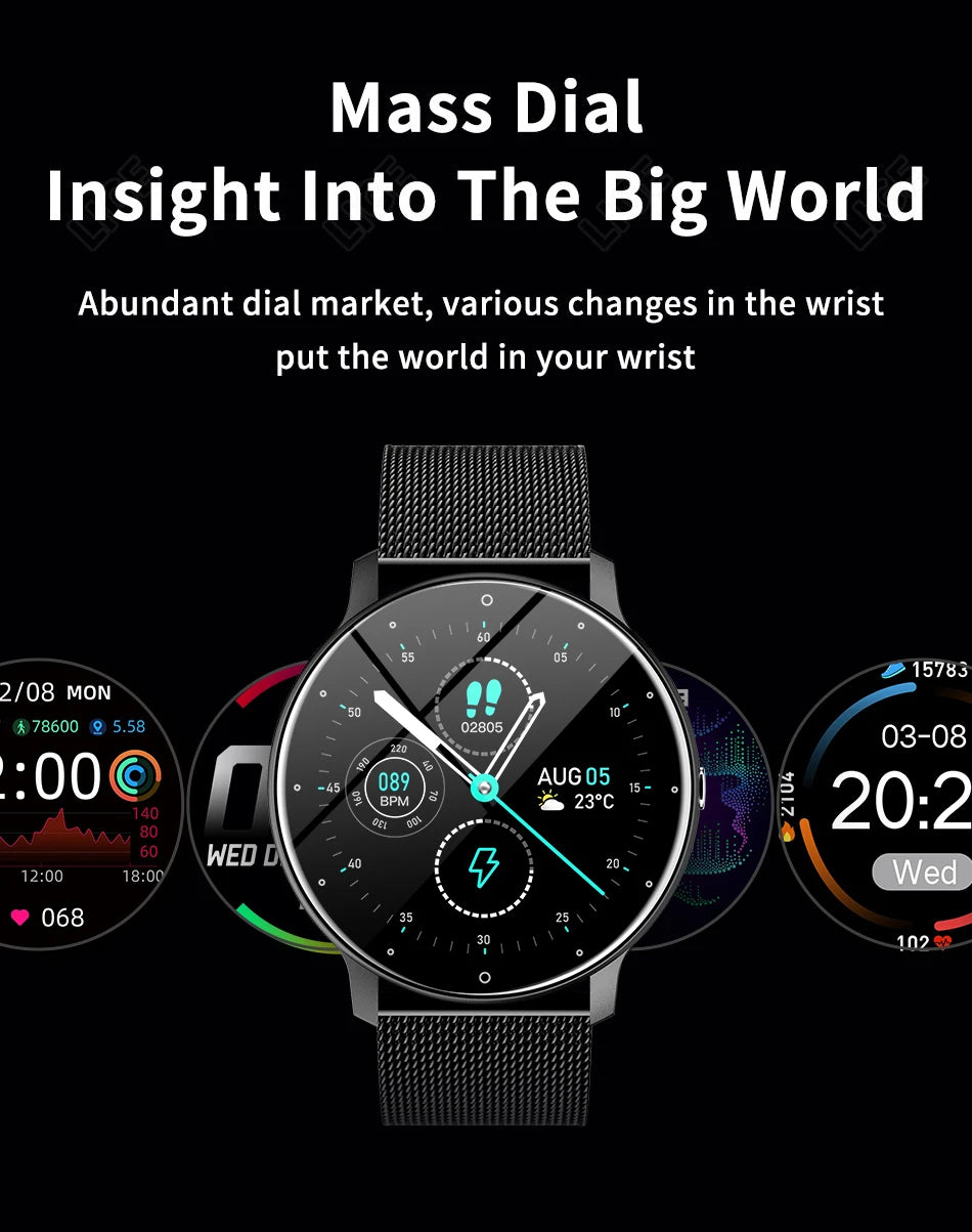 LIGE 2024 New Men Smart Watch Real-time Activity Tracker Heart Rate Monitor Sports Women Smart Watch Men Clock For Android IOS