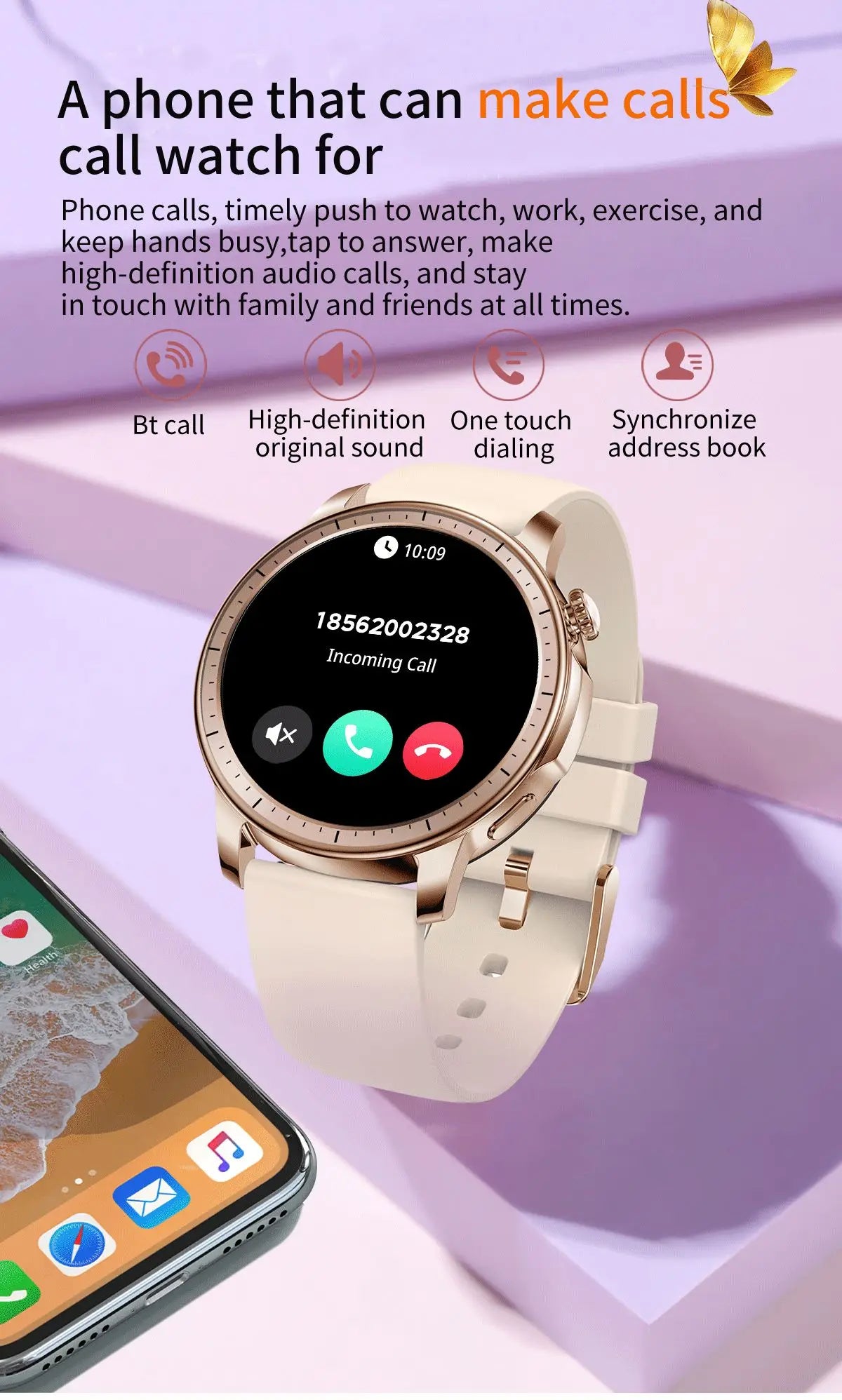 2024 New Fashion Smart Watch Women AMOLED HD Screen Sports Tracker Health Monitoring IP67 Waterproof Bluetooth Call smart watchs