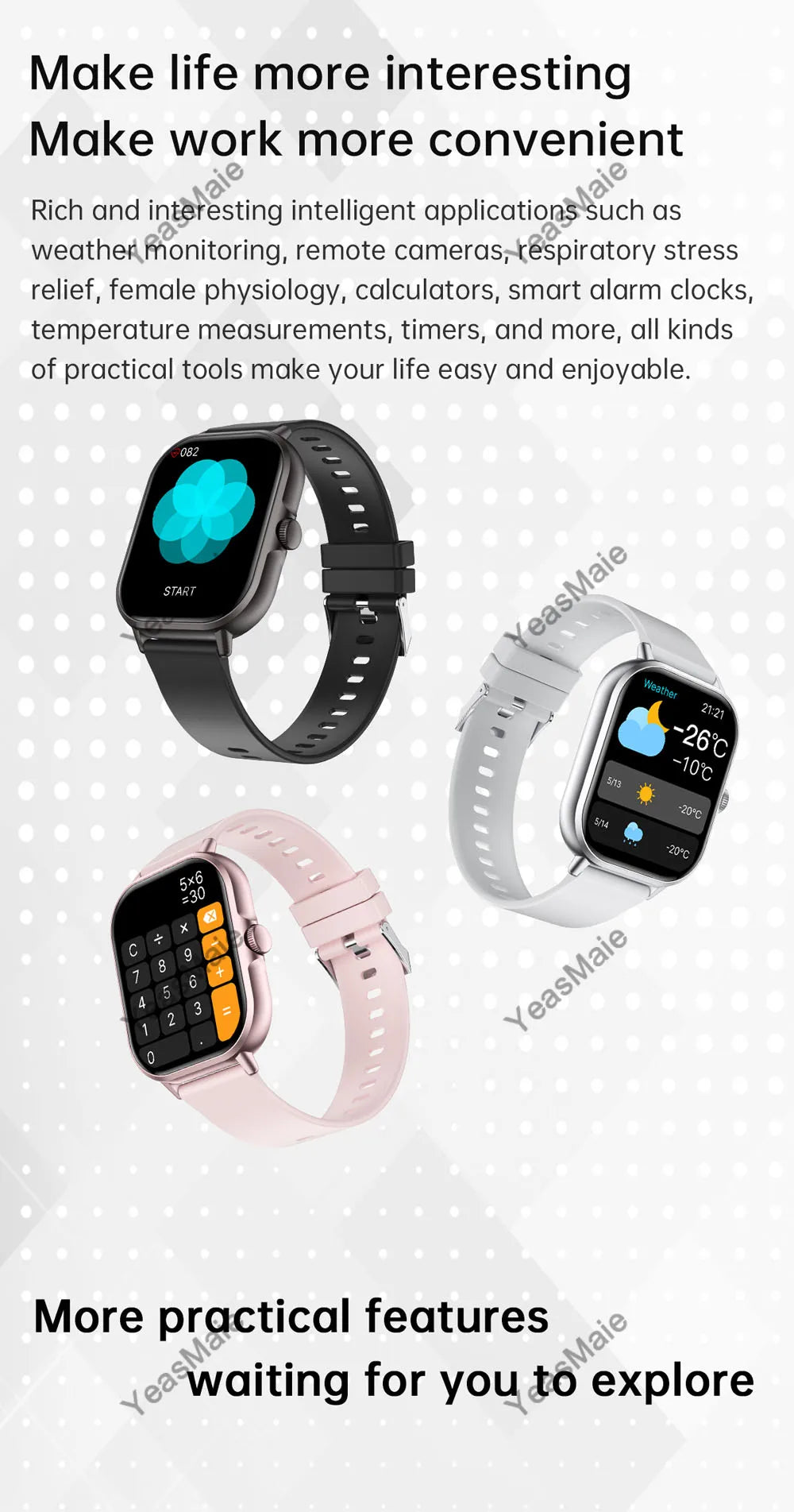 2024 Smart Watch Women Men Heart Rate Smartwatch Touch Dial Call Music Smartclock For Android IOS Fitness Tracker Sport Bracelet