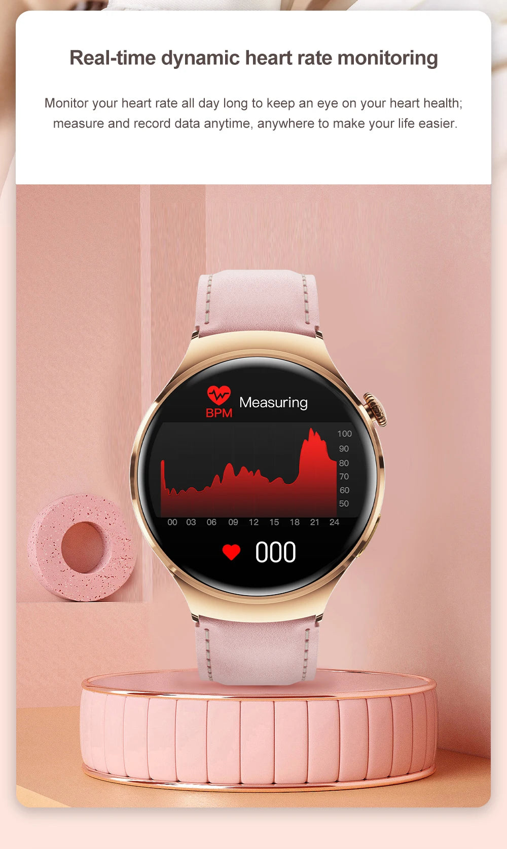 For Xiaomi 2024 New Lady Fashion Smart Watch women AMOLED HD Screen GPS Heart Rate Bluetooth Call Waterproof Outdoor SmartWatch