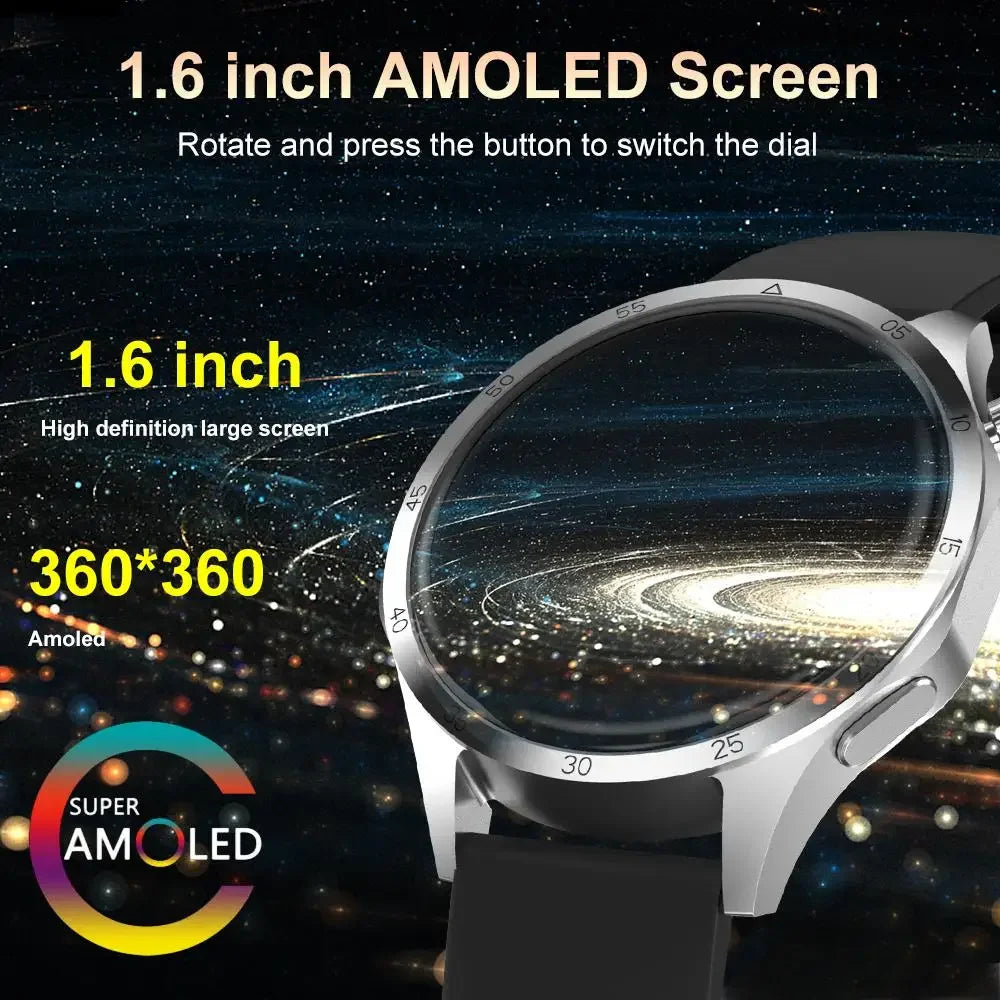 2024 Men‘s Watch NFC Smart Watch For Men AMOLED HD Screen Waterproof Heart Rate Monitor Sport Smartwatch reloj hombre  relógio