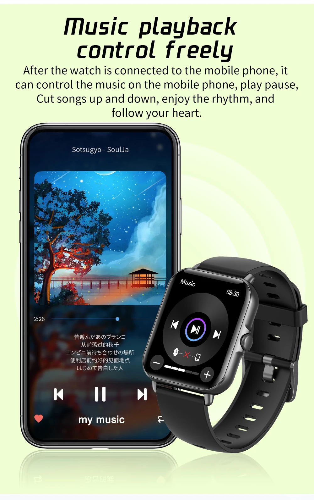 2024 2.01'' Smart Watch Bluetooth Call Play Music Smartwatch Fitness Clock Digital Sports Waterproof Watches for Men Women Phone