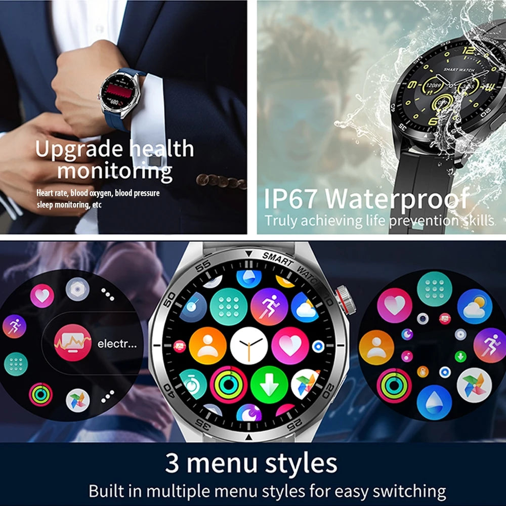 For Android iOS Watch 4 Pro Smart Watch Men ECG+PPG GPS Tracker HD Screen Heart Rate IP68 Waterproof BT Call SmartWatch 2024 New