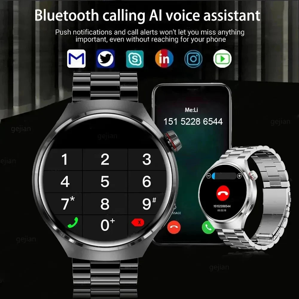 For Huawei GT4 PRO Smart Watch Men Watch 4 Pro AMOLED HD Screen Bluetooth Call GPS NFC Heart rate BloodSugar SmartWatch 2024 New