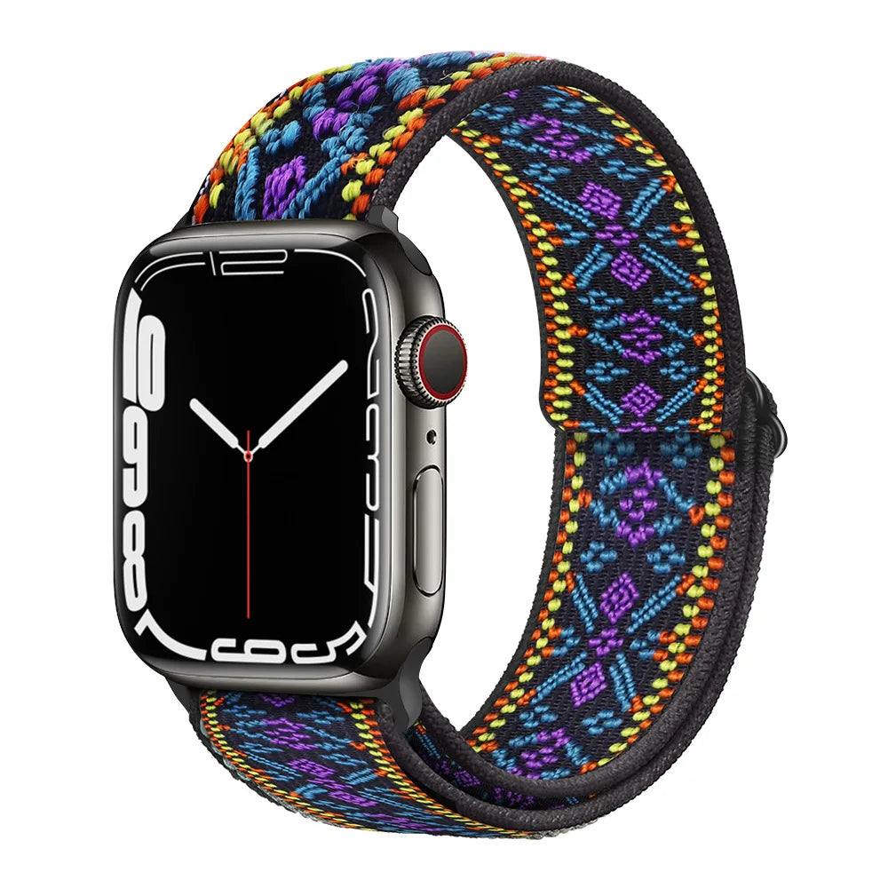 Nylon Loop Strap for Apple Watch Band 44mm 40mm 45mm 49mm 41mm 42mm 38mm 44 45 mm Bracelet iWatch Series Ultra 8 7 6 5 4 SE Band