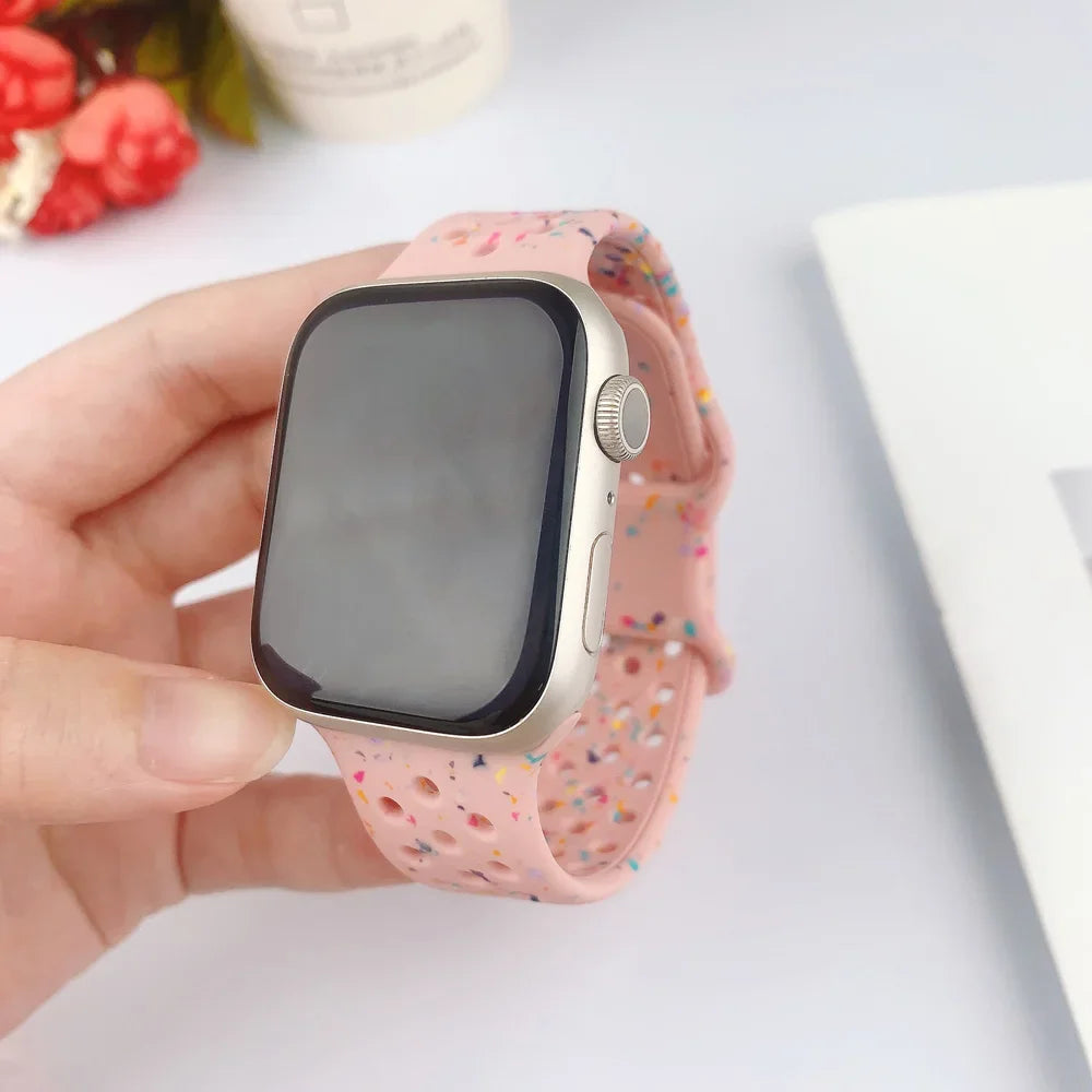 Silicone Strap for Apple Watch Band Ultra 2 49mm 42mm 45mm 44mm 41mm Transparent Jelly Bracelet IWatch Series 9 8 7 6 5 SE 4 3