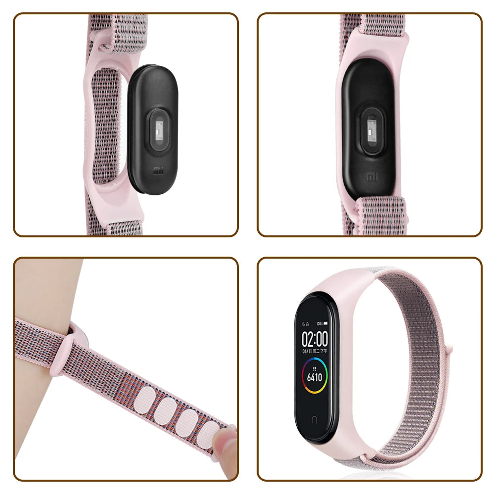 Suitable for Mi Band 3 4 5 Nylon Sports Band Wrist Strap Mi Band 3 4 5 Wrist Strap Suitable for Wrist Strap Wrist Strap