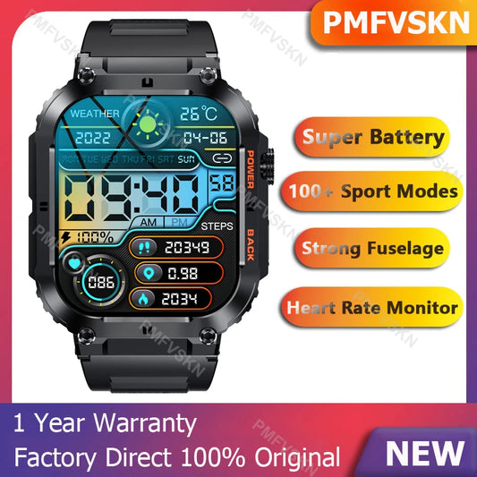 2024 Men Smart Watch 400mAh Bluetooth Call Heart Rate Monitor Message Reminder Smartwatch Outdoor Sport Modes Fitness Tracker