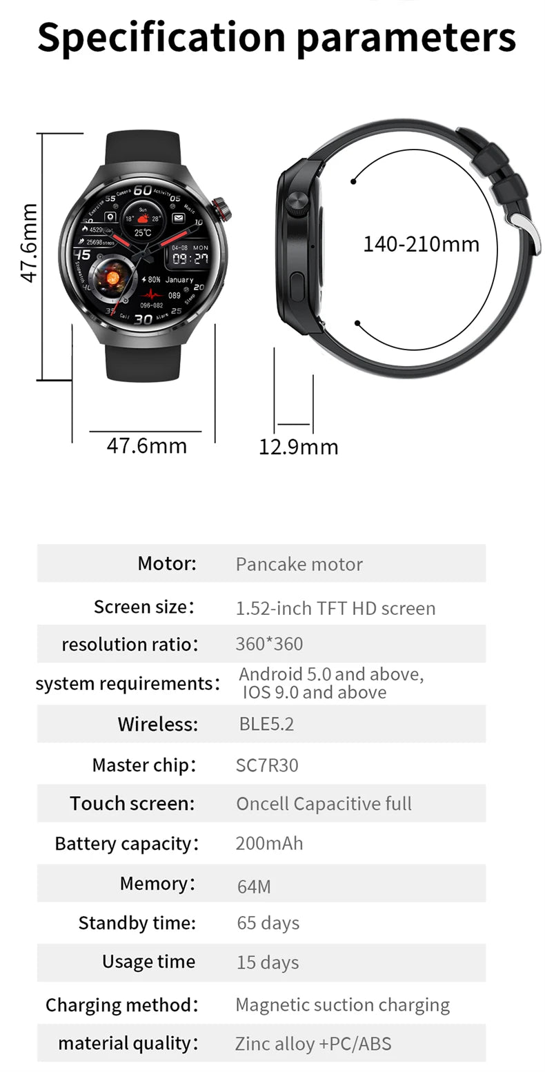 LIGE For Xiaomi GT4 PRO Smart Watch Men Watch 4 Pro AMOLED HD Screen Bluetooth Call GPS NFC Motion Waterproof SmartWatch 2024