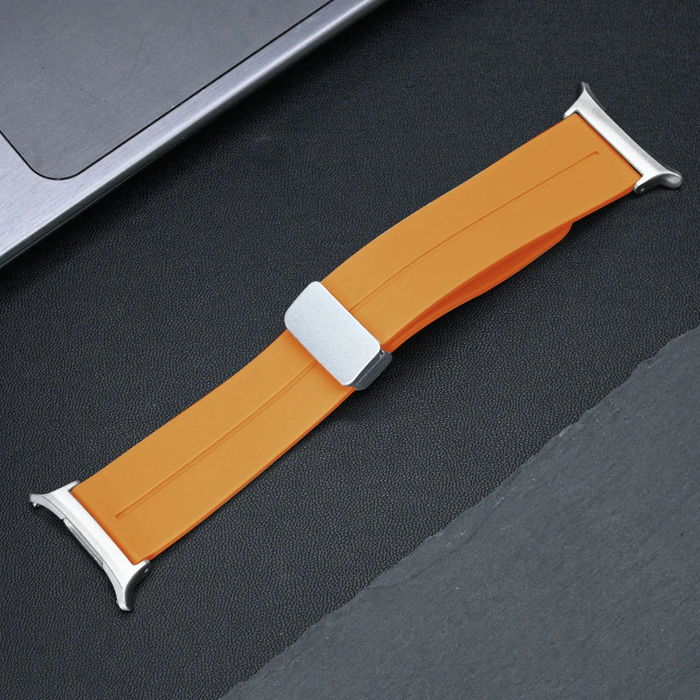 Silicone Sport Band for Samsung Galaxy Watch 7 Ultra 47mm Soft Loop Bracelet for Galaxy Watch 7 Ultra 47mm Magnetic Buckle Strap