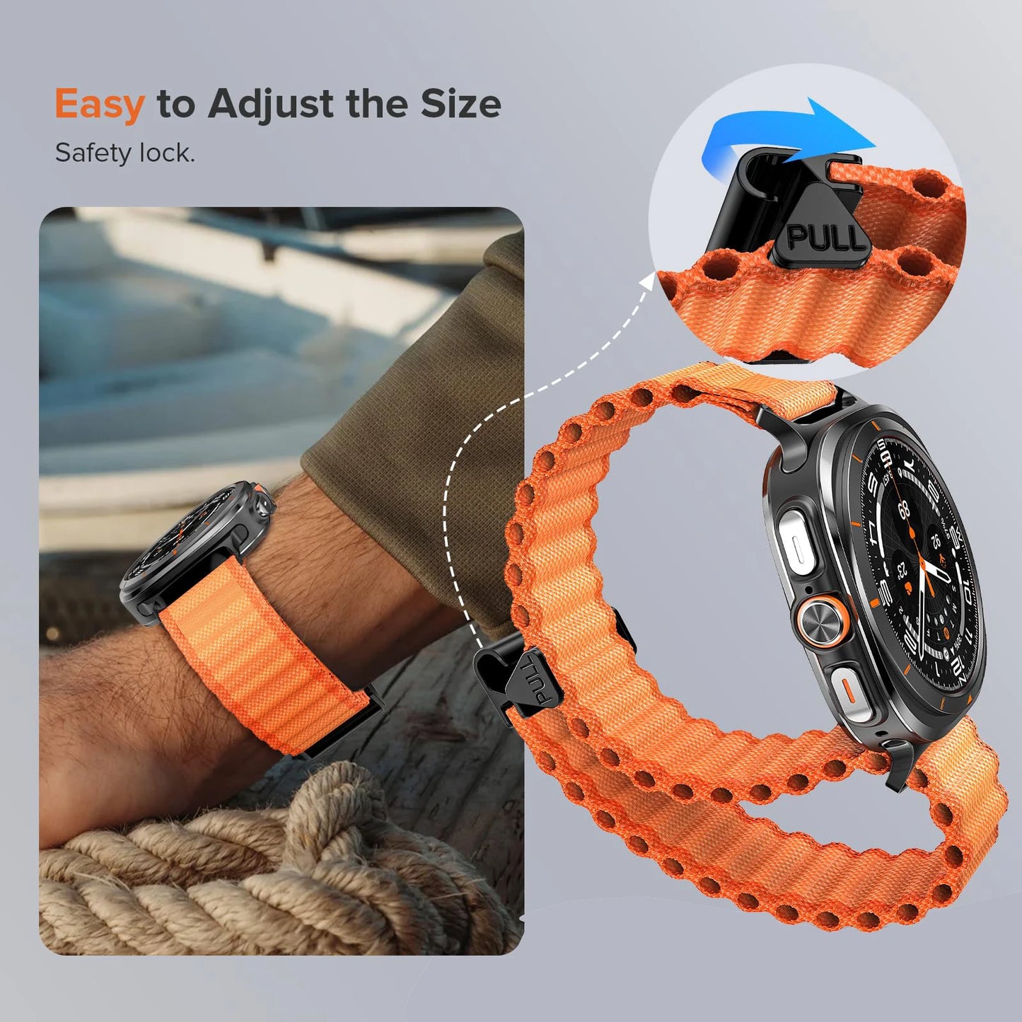 Sport Trail Band For Samsung Galaxy Watch 7 Ultra Strap 47mm accessories Nylon ocean belt bracelet Galaxy watch Ultra band 47 mm