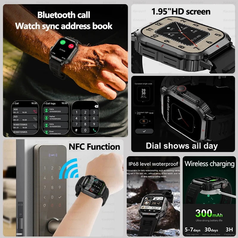 2024 New Smart Watch Men GPS Movement Track NFC Bluetooth Call AI Voice Assistant All-Round Health Monitoring Sports Smartwatch