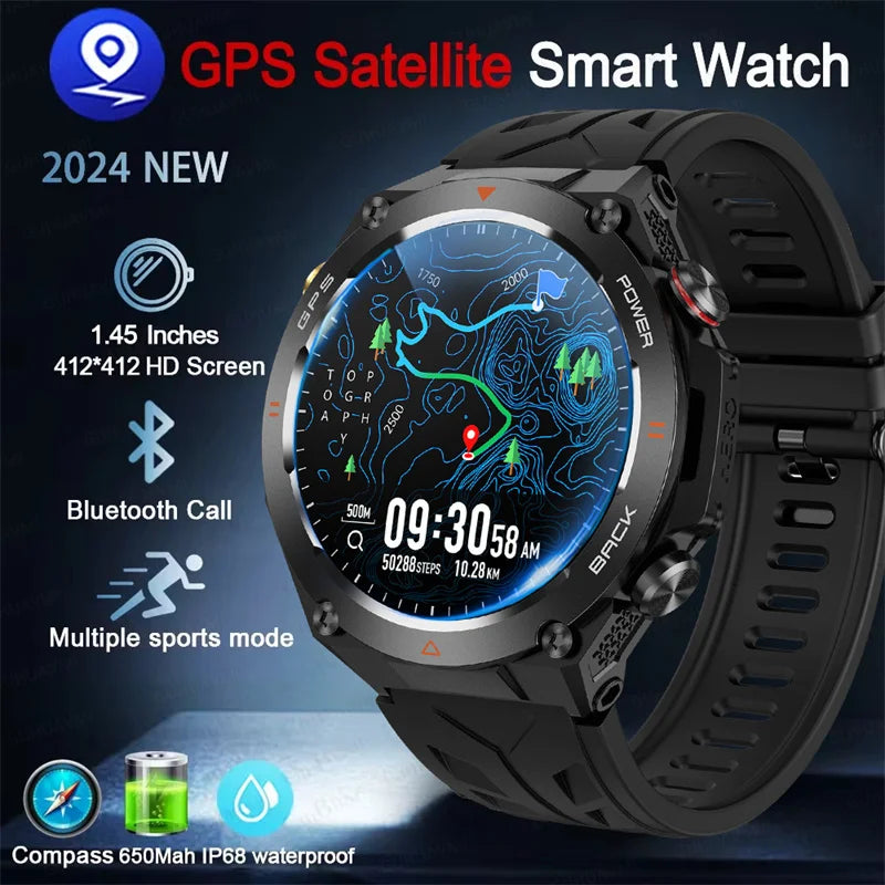 2024 For Huawei Rugged Military Smart Watch Men Sports Ftiness GPS Watches Waterproof 600mAh AI Voice Bluetooth Call Smartwatch