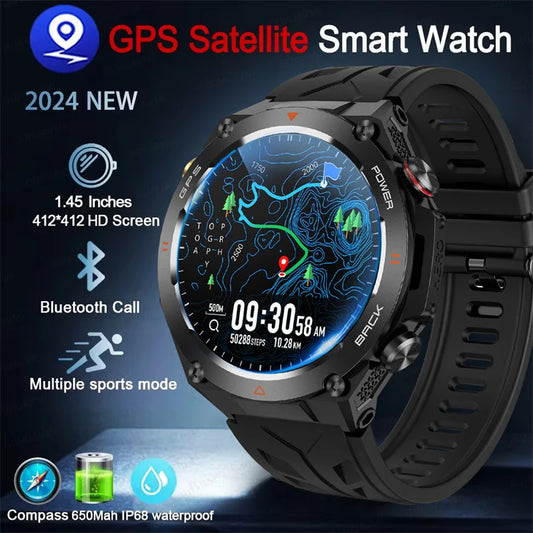 2024 For Huawei Rugged Military Smart Watch Men Sports Ftiness GPS Watches Waterproof 600mAh AI Voice Bluetooth Call Smartwatch