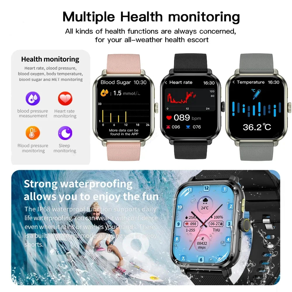 2024 New Smart Watch Men Always-on Screen Bluetooth Call Sport Watches Women GPS Tracker Compass Altituder Waterproof Smartwatch