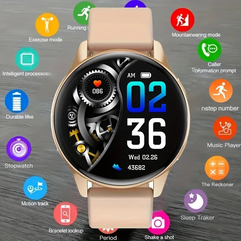 Women Smart Watch 2024 Round Amoled Smarthwhatch Bluetooth Custom Dials Sports Ladies Fitness reloj inteligente For Android ios