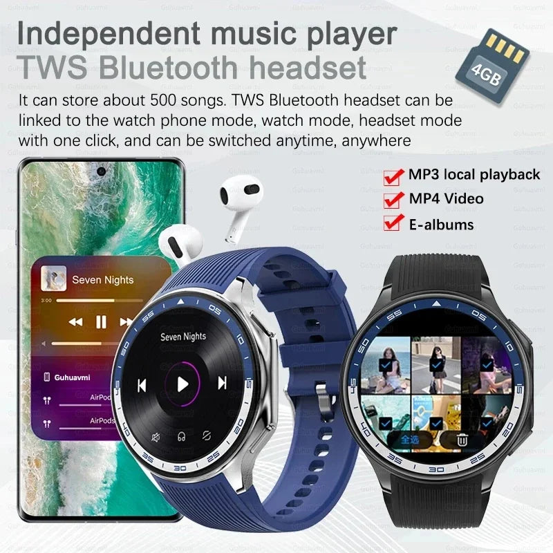 2024 New For OPPO Watch X Smart Watch Men 4G Memory MP4 Music Video 3D Bluetooth Call SmartWatches For HUAWEI IOS TWS Earphones