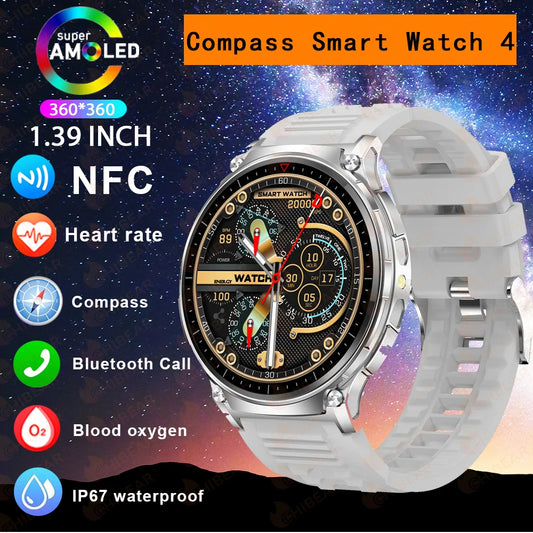 For Huawei GT5 GPS NFC Compass Smart Watch Men Women HD Screen Heart rate Bluetooth Call IP68 Waterproof Man Smartwatch 2024 New