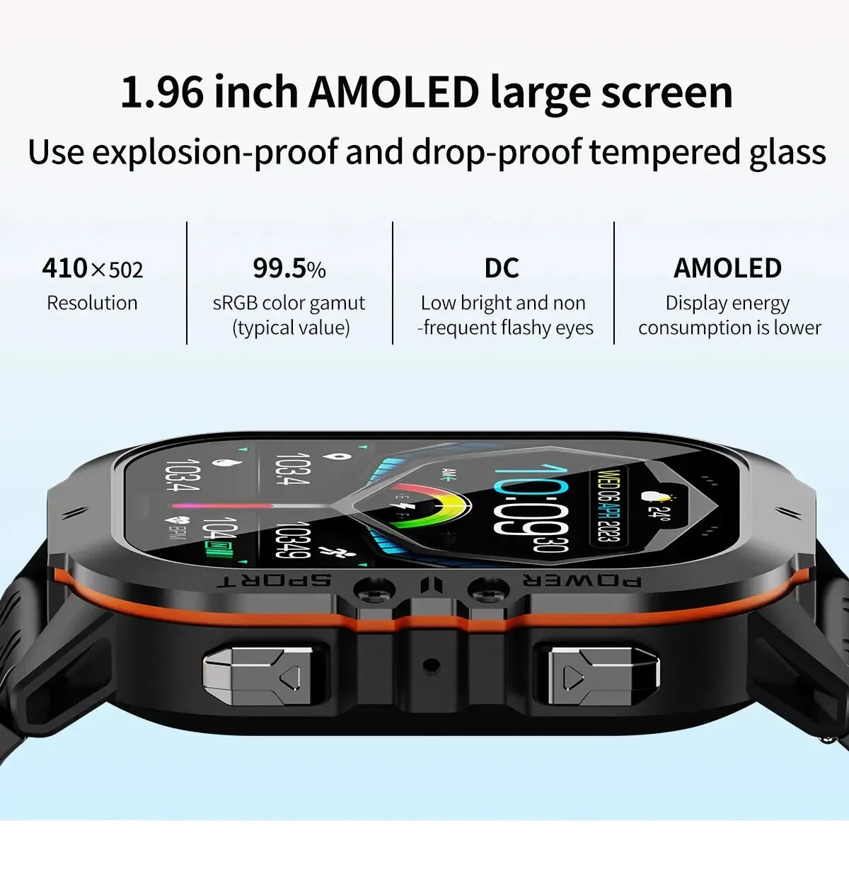 2024 Smartwatch Men AMOLED Display Clock Health Monitor 1ATM Waterproof Outdoor Sports Fitness Tracker Smart Watches For Xiaomi