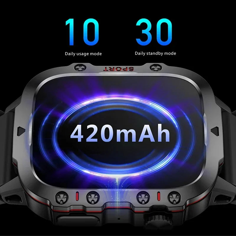 2024 New Rugged Military GPS Smart Watch Men AMOLED HD Screen Heart Rate Waterproof Outdoor SmartWatch Bluetooth Call For Xiaomi