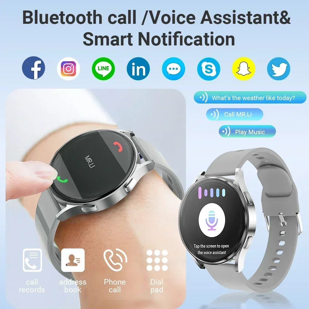 2024 Zordai Galaxy Smart Watch 6 Fashion Women Smart Watch Bluetooth Call AMOLED Screen Sports Smart Watch Men For Android IOS