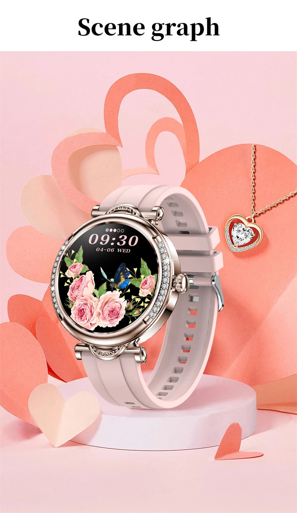 For Xiaomi Android Fashion Women Smart Watch 360*360 HD Screen Heart Rate Custom Dial Watch Voice Calling SmartWatches 2024 New