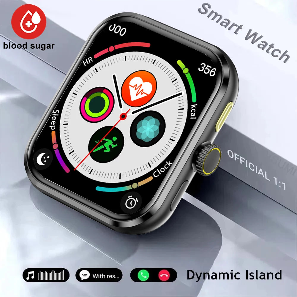 2024 New Series 9 AMOLED Screen Smart Watch Men Blood Sugar Bluetooth Call GPS Sport Tracker Waterproof Women Smartwatches Clock