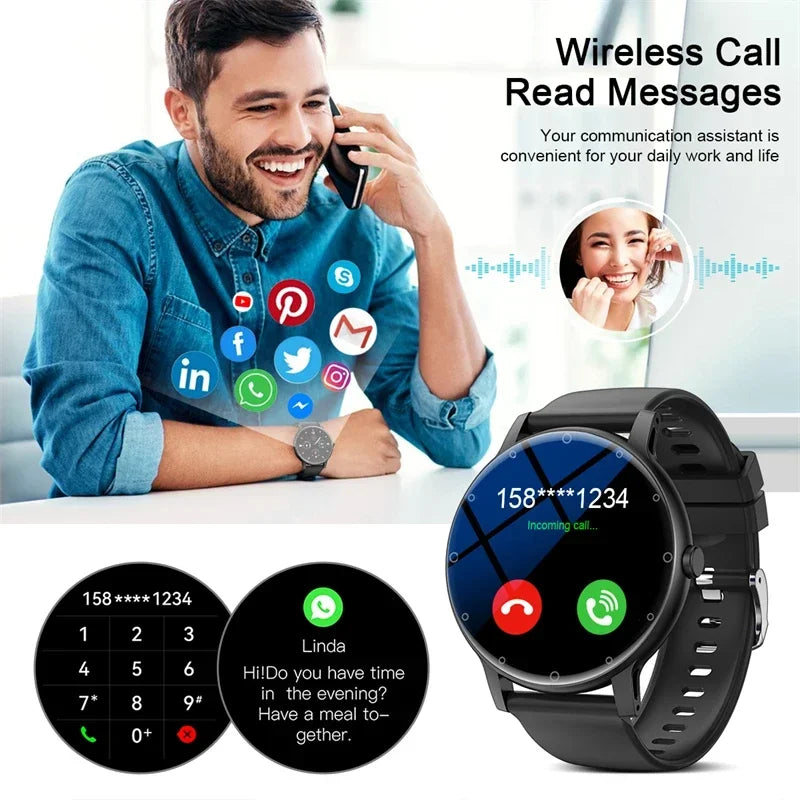 2024 HD Bluetooth Calling Waterproof Smart Watch Women Blood Oxygen Sports Fitness Men Smartwatch Suitable For Huawei Xiaomi