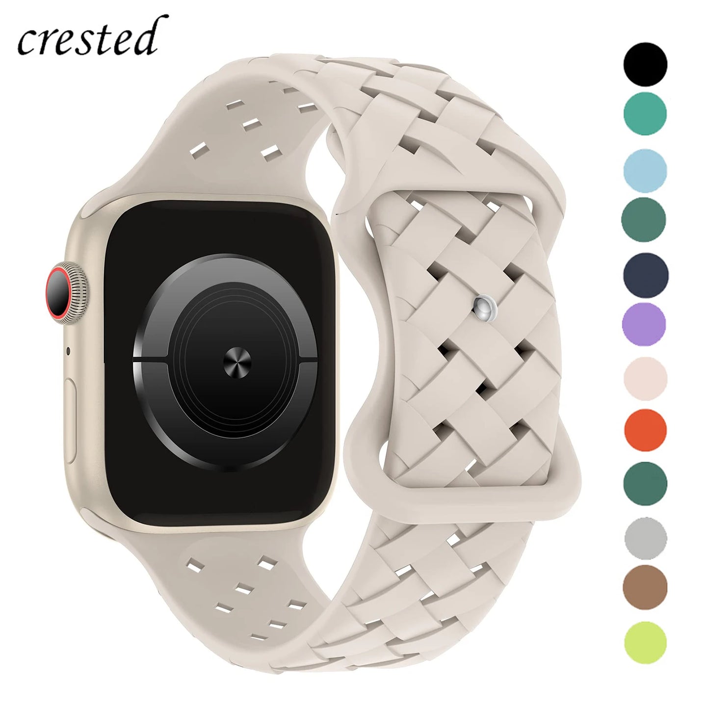 Sport Braided Silicone Strap For Apple Watch Band 44mm 40mm 45mm 49mm 38mm Breathable bracelet iwatch series 9 7 3 8 se ultra 2