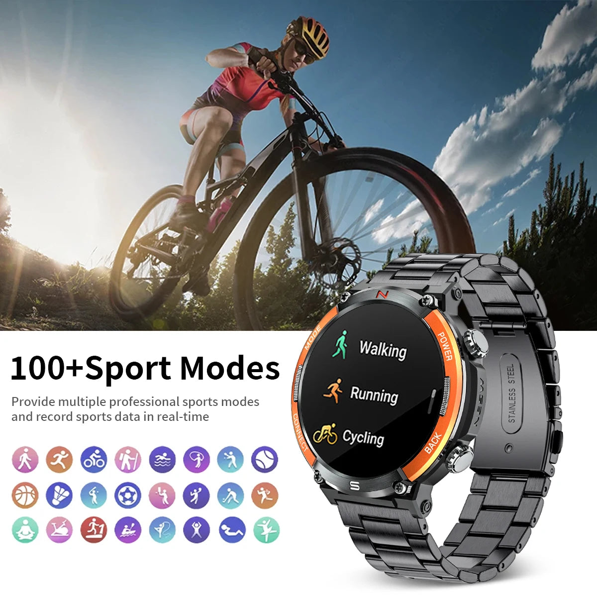 LIGE 2024 Newest Smart Watches Men Sport Digital Smartwatch I68 Waterproof Bluetooth Call Fitness Watch Wristwatches for Mens