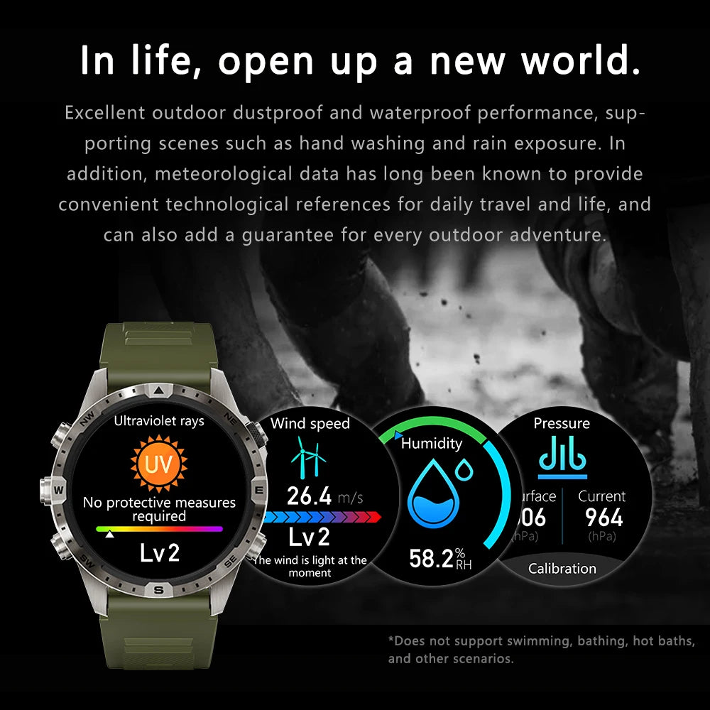 2024 NEW Smart Watch GT45 Men Bluetooth Call Outdoor Sports Voice Assistant Compass Health Monitoring Fitness Tracker Smartwatch