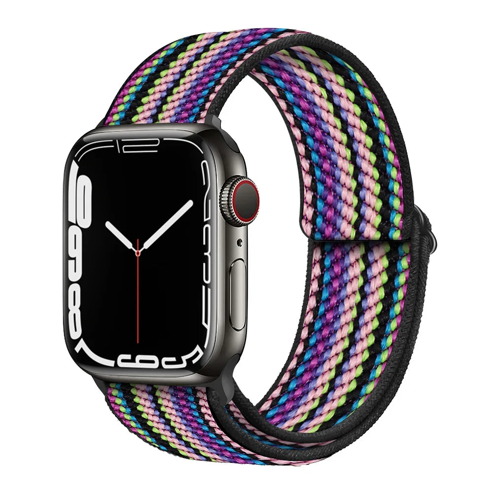 Nylon Loop Strap for Apple Watch Band 44mm 40mm 45mm 49mm 41mm 42mm 38mm 44 45 mm Bracelet iWatch Series Ultra 8 7 6 5 4 SE Band