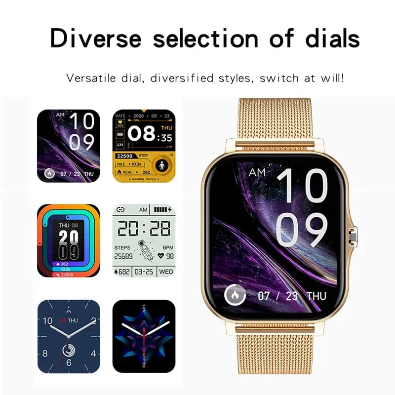 For Android Color Screen Full Touch Custom Dial Smart Watch Women Bluetooth Call SmartWatch Men 2024 New