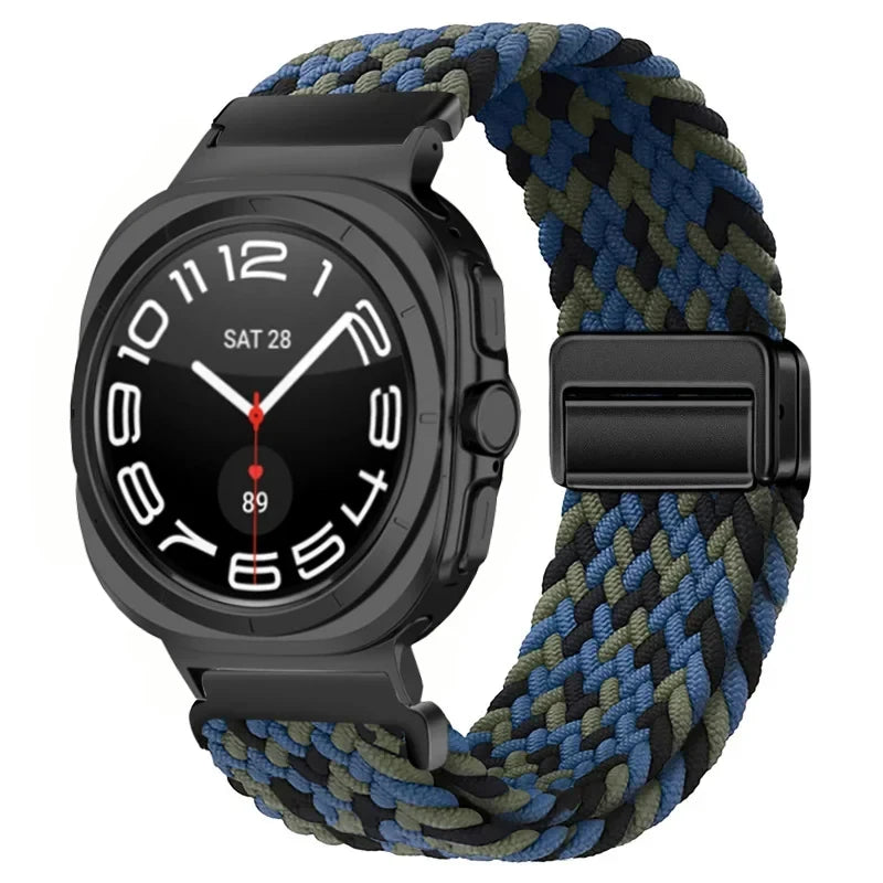 Nylon Loop Band for Samsung Galaxy Watch Ultra 47mm Strap Magnetic Buckle Bracelet Wristband for Galaxy Watch 7 Ultra Watchband