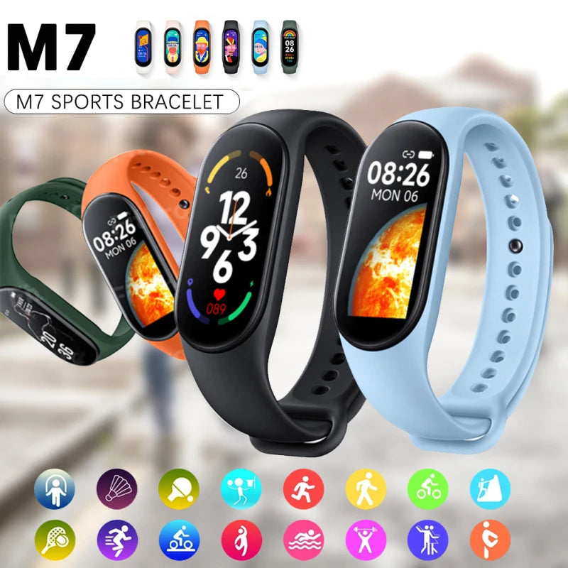 M7 Pedometer Men Women Smartband M7 Heart Rate Smartwatch Fitness Tracker Blood Pressure Sport Smart Bracelet For Mi Band 7