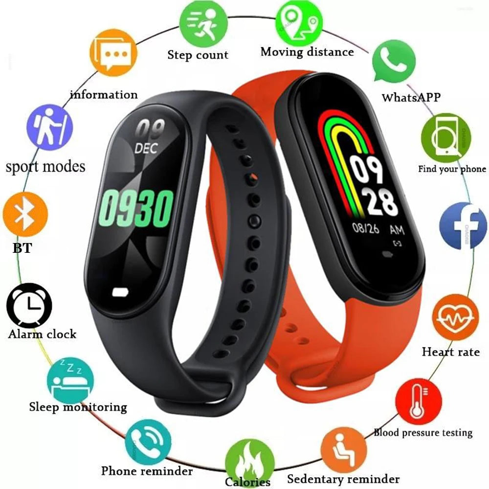 2023 M8 Smart Watch Color Screen Step Counting Multi Sport Mode Message Reminder Photography Music Remote Control Smart Band