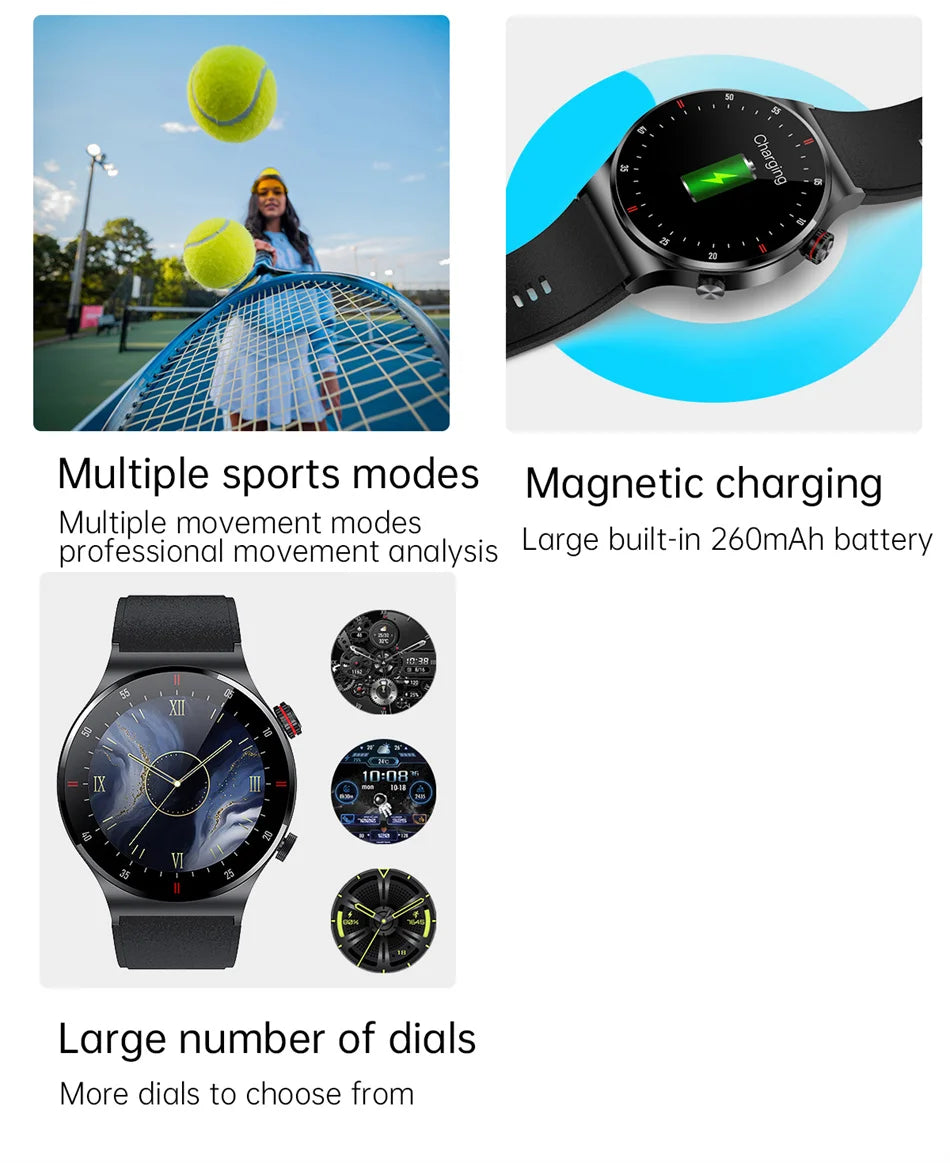 For Huawei Xiaomi 2024 New Men Smart Watch 1.28 Inch Screen Rotary Button Bluetooth Call NFC  Health Monitoring Smartwatch Women