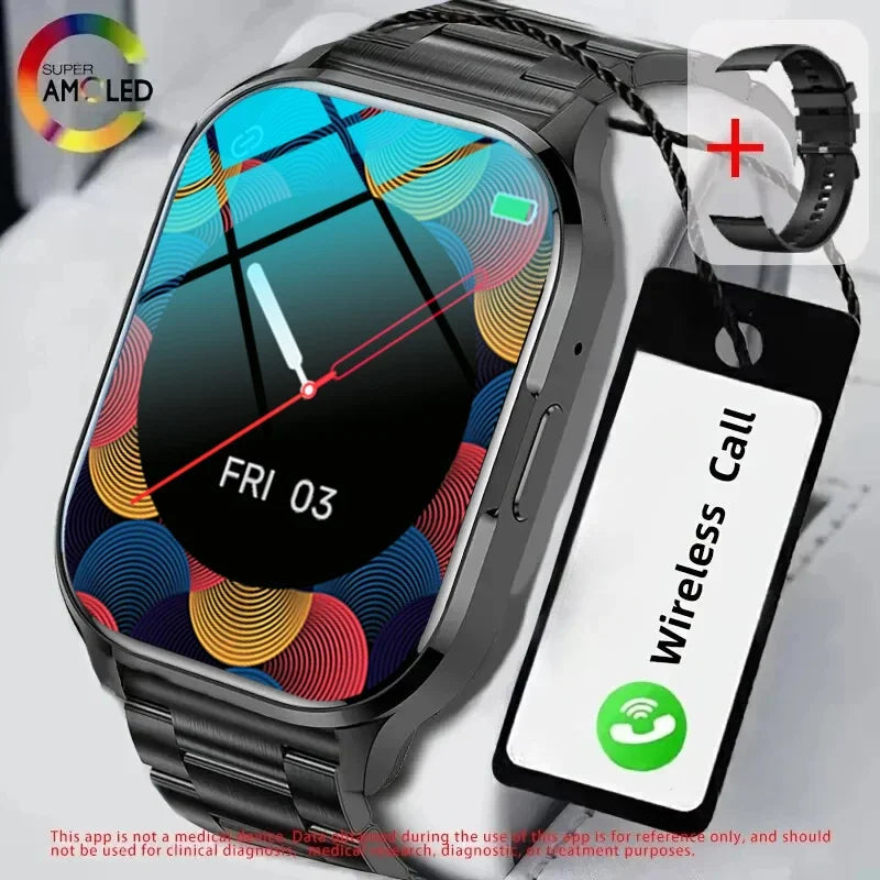 2024 New AMOLED Bluetooth Call Smartwatch Men Fitness Tracker IP68 Waterproof Smart Watch for Men Women Sports Watch for Xiaomi