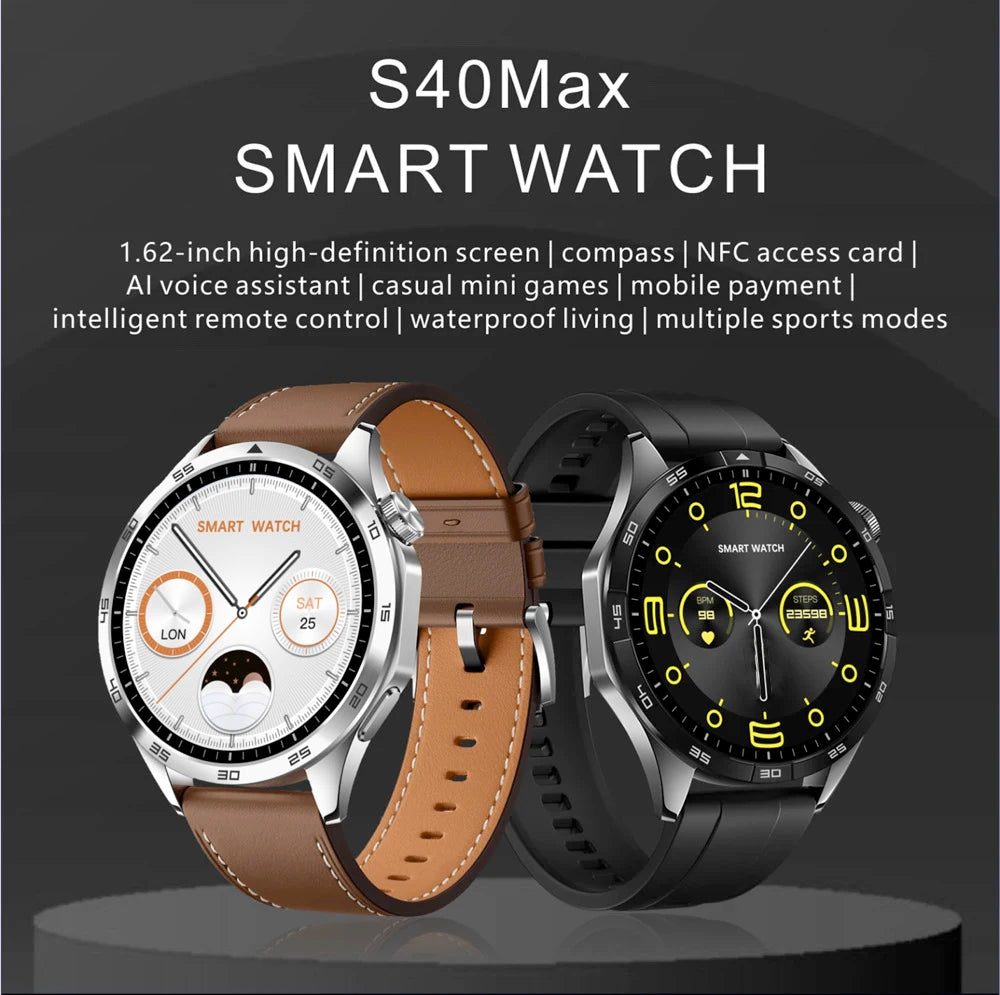 2024 New Blue Tooth Call Smart Watches Men 1.62'' HD Screen Compass Smartwatch NFC AI Voice Sports Fitness Waterproof Music