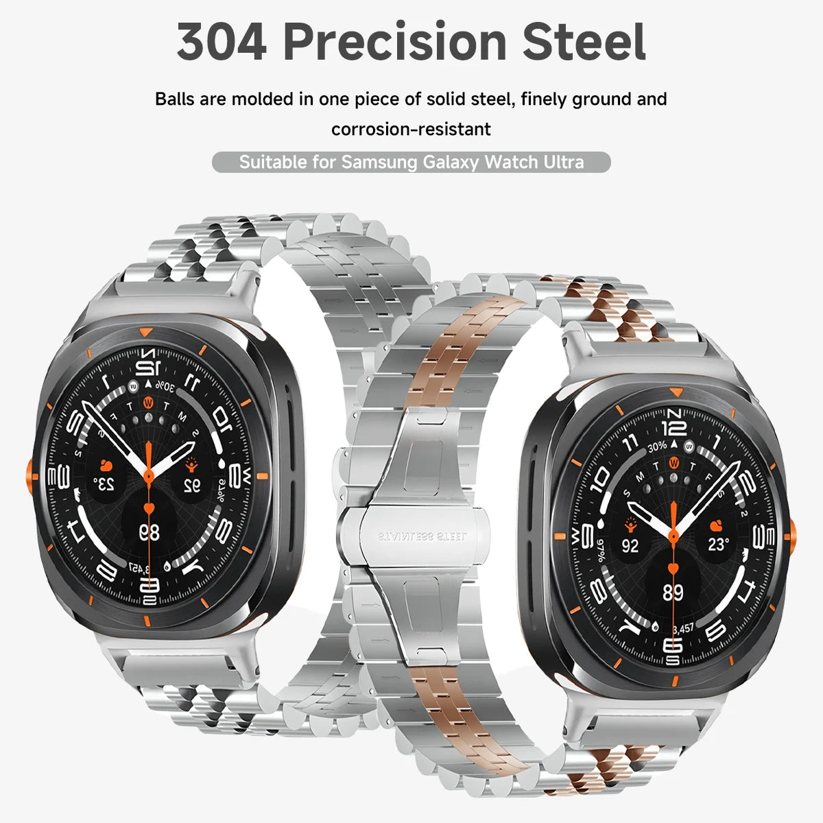 Stainless Steel Strap for Samsung Galaxy Watch 7 Ultra 47mm No Gaps Metal Band for Galaxy Watch 7 Ultra Quick fit Bracelet