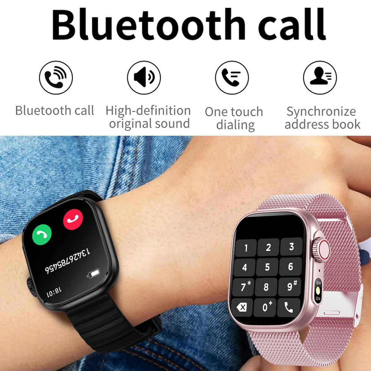 2024 New Call Smart Watch Women Custom Dial Smartwatch For Xiaomi Waterproof Bluetooth Music Watches Full Touch Bracelet Clock